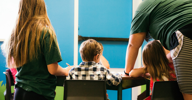 Children participating in a church classroom